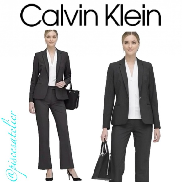 Calvin Klein One Button Blazer in Charcoal, Women’s Size 2 - Picture 2 of 16